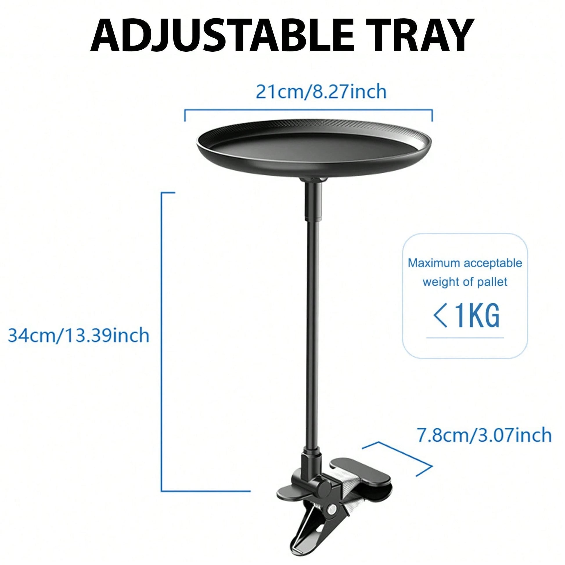 [1 Adjustable Car Tray] 1 Adjustable Car Tray| 360° Rotating Clip-On Cup Holder With Non-Slip Folding Tray, Space-Saving Design| Ideal For Meals, Drinks, And Snacks; Perfect For Road Trips, Restaura