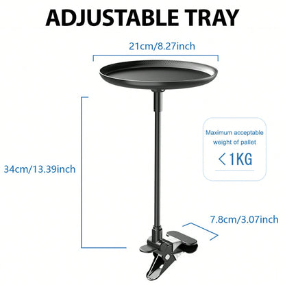 [1 Adjustable Car Tray] 1 Adjustable Car Tray| 360° Rotating Clip-On Cup Holder With Non-Slip Folding Tray, Space-Saving Design| Ideal For Meals, Drinks, And Snacks; Perfect For Road Trips, Restaura