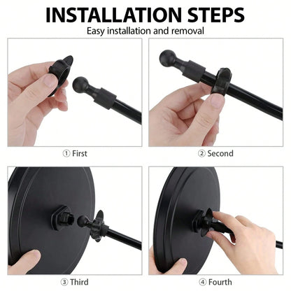 [1 Adjustable Car Tray] 1 Adjustable Car Tray| 360° Rotating Clip-On Cup Holder With Non-Slip Folding Tray, Space-Saving Design| Ideal For Meals, Drinks, And Snacks; Perfect For Road Trips, Restaura