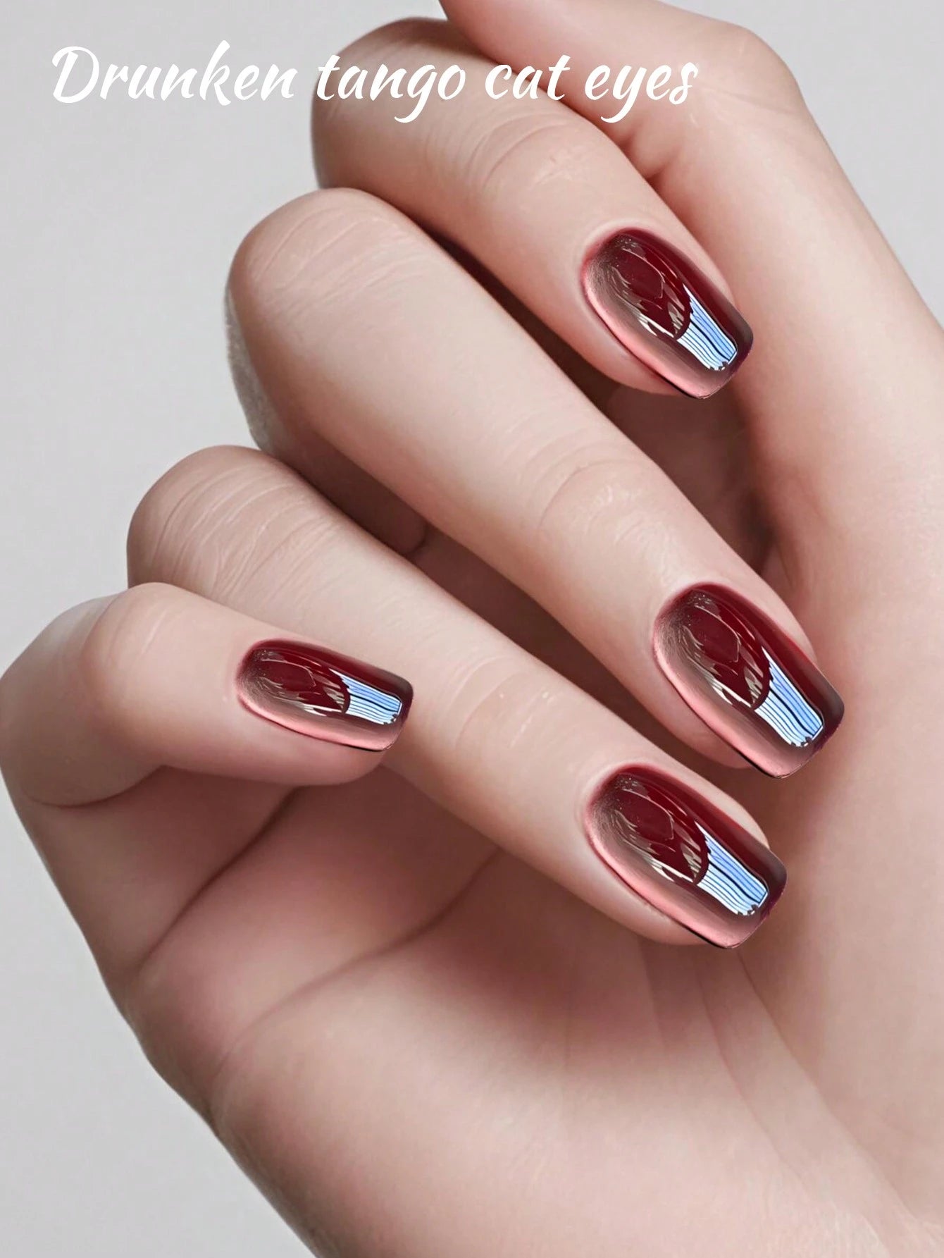 1 Bottle 10ml Burgundy Cat Eye Nail Polish Gel For Home Salon Manicure DIY, Suitable For Daily Use,LED UV Curing Valentines Nails
