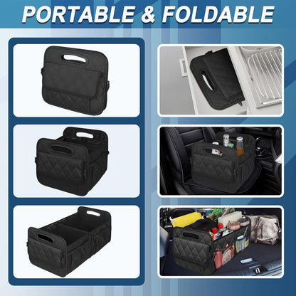 1 Car Trunk Storage Box, Vehicle Storage Container, 6-Pocket Organizer, Car Accessories, Automotive Storage, Luggage Compartment, Trunk