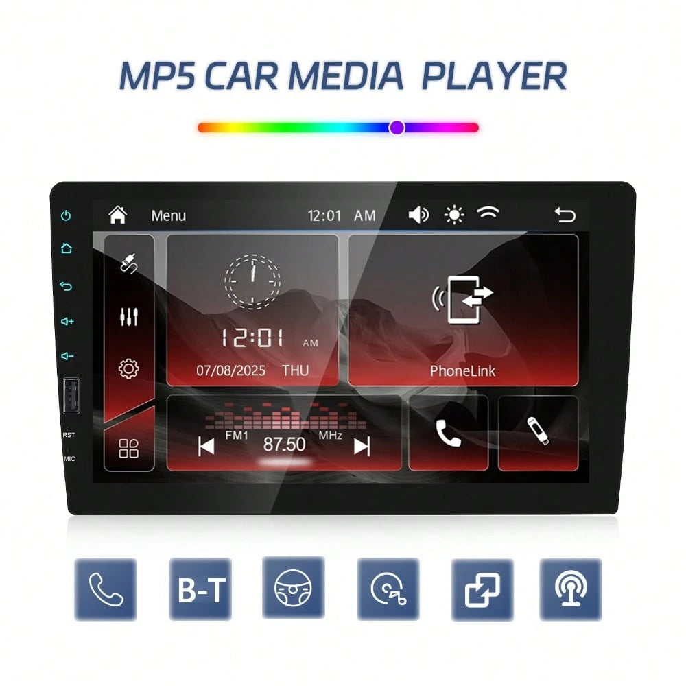 1 Din Car Stereo With A 9" IPS Touch Display| Compatible With Carplay And Android Auto| Wireless FM/AM Radio| Optional Rearview Camera And Steering Control