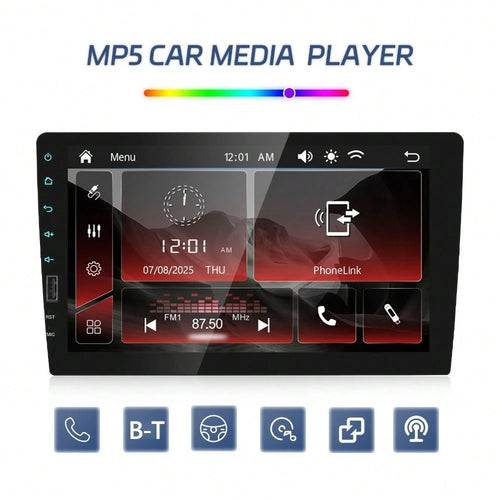 1 Din Car Stereo With A 9" IPS Touch Display| Compatible With Carplay And Android Auto| Wireless FM/AM Radio| Optional Rearview Camera And Steering Control