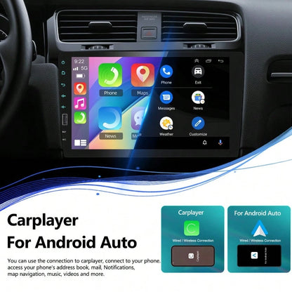 1 Din Car Stereo With A 9" IPS Touch Display| Compatible With Carplay And Android Auto| Wireless FM/AM Radio| Optional Rearview Camera And Steering Control