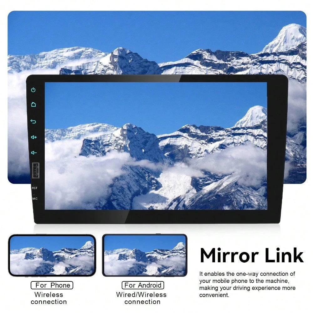 1 Din Car Stereo With A 9" IPS Touch Display| Compatible With Carplay And Android Auto| Wireless FM/AM Radio| Optional Rearview Camera And Steering Control