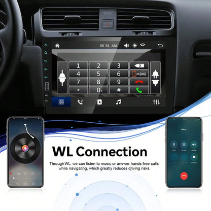 1 Din Car Stereo With A 9" IPS Touch Display| Compatible With Carplay And Android Auto| Wireless FM/AM Radio| Optional Rearview Camera And Steering Control