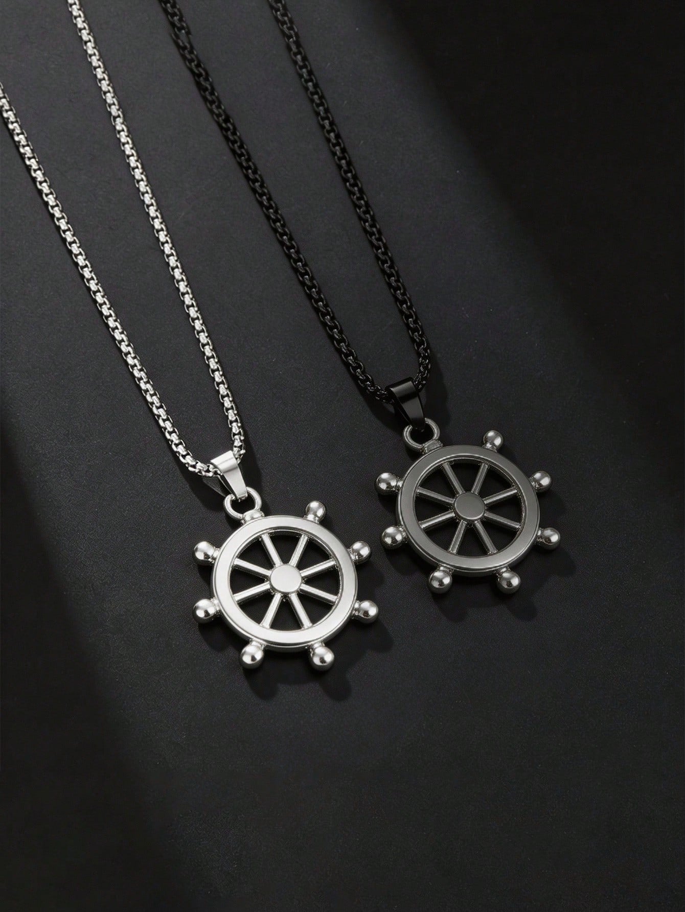 1 Hip Hop Boat Rudder Necklace For Women, Light Luxury, Niche Design, Simple And Fashionable, High-End Pendant, New Anchor, Rearview Mirror Chain, Steering Wheel Chain