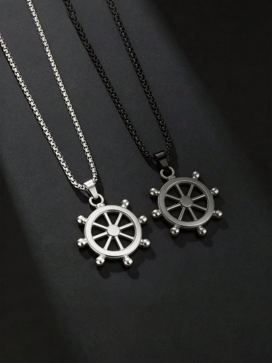 1 Hip Hop Boat Rudder Necklace For Women, Light Luxury, Niche Design, Simple And Fashionable, High-End Pendant, New Anchor, Rearview Mirror Chain, Steering Wheel Chain