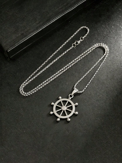 1 Hip Hop Boat Rudder Necklace For Women, Light Luxury, Niche Design, Simple And Fashionable, High-End Pendant, New Anchor, Rearview Mirror Chain, Steering Wheel Chain