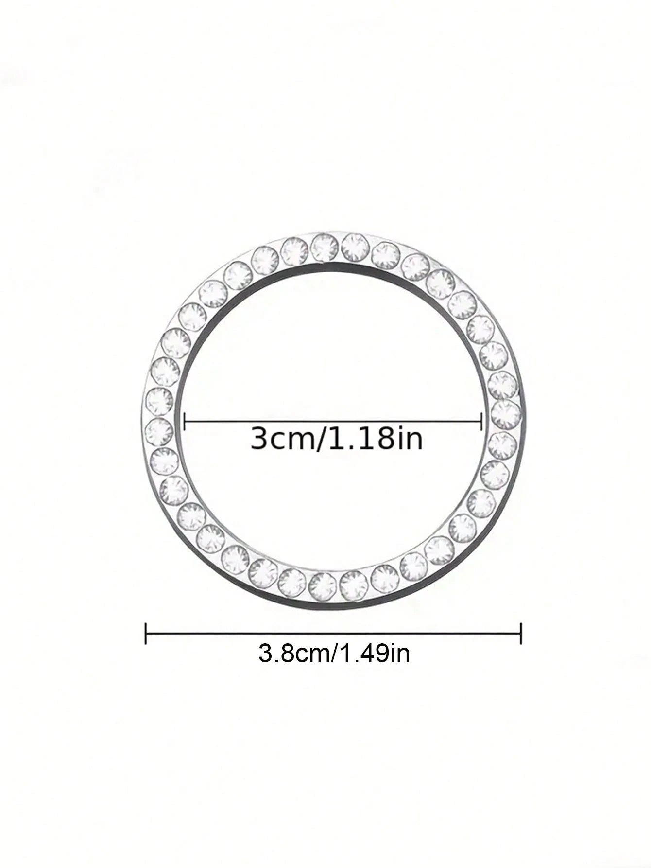 1-Key Start Decorative Ring, Switch Protective Cover, Crystal Rhinestone Car Interior Decor Sticker