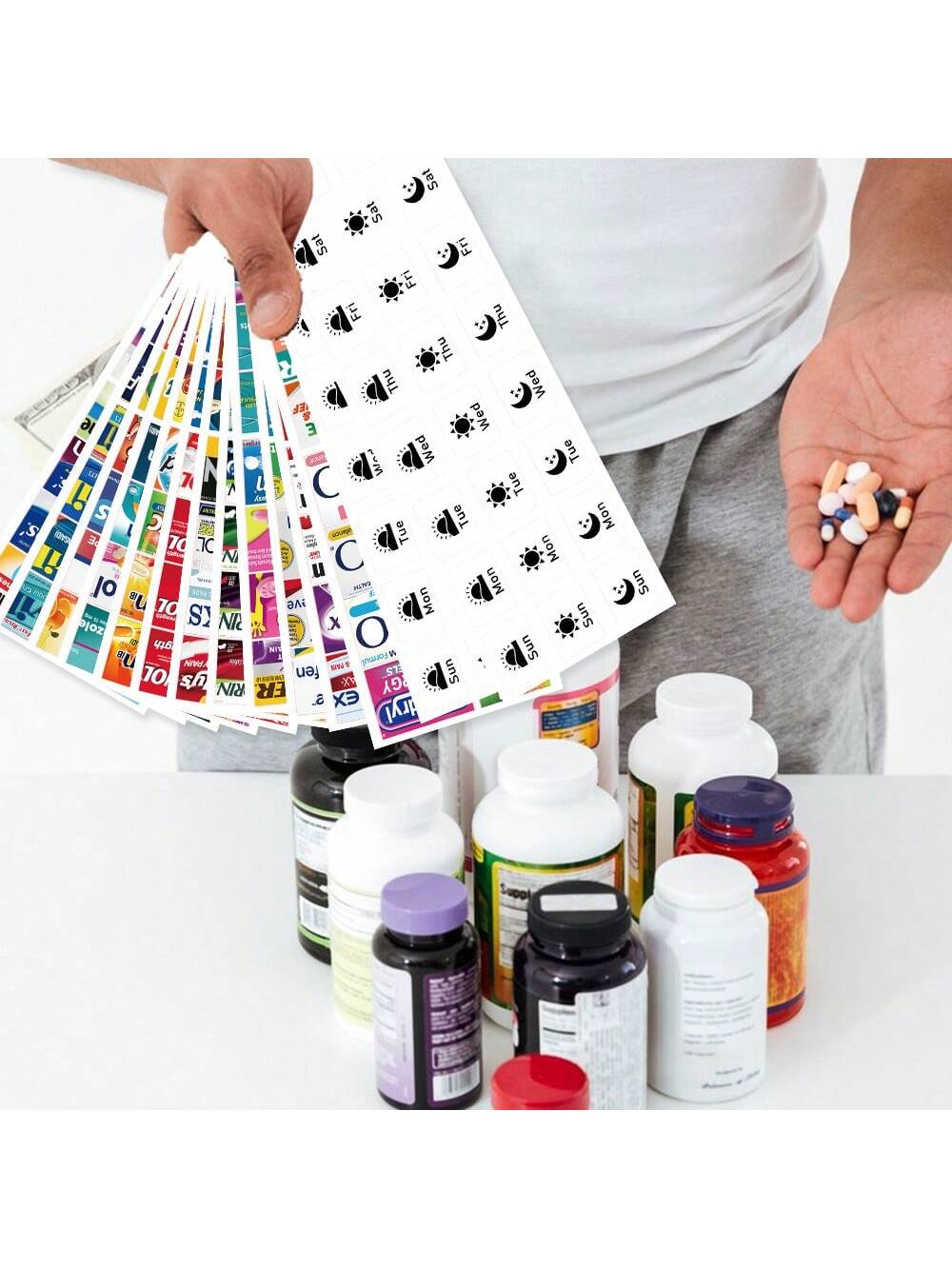 1 Pack 214pcs DIY Medicine Labels, DIY Pocket Pharmacy Stickers, Includes 191pcs Medicine Labels, 42pcs Weekly Stickers And 4pcs Blank Stickers, Suitable For Travel Daily Pill Box/Mini Medicine Storag