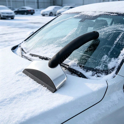 1 Pack Car Ice Scraper With Non-Slip Handle, Stainless Steel Snow Remover Tool For Windshield, Winter Automotive Accessory