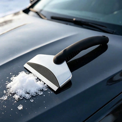 1 Pack Car Ice Scraper With Non-Slip Handle, Stainless Steel Snow Remover Tool For Windshield, Winter Automotive Accessory