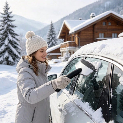 1 Pack Car Ice Scraper With Non-Slip Handle, Stainless Steel Snow Remover Tool For Windshield, Winter Automotive Accessory