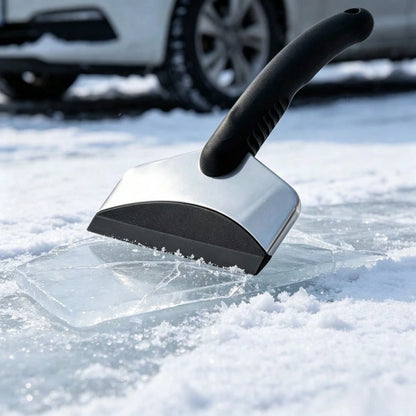 1 Pack Car Ice Scraper With Non-Slip Handle, Stainless Steel Snow Remover Tool For Windshield, Winter Automotive Accessory