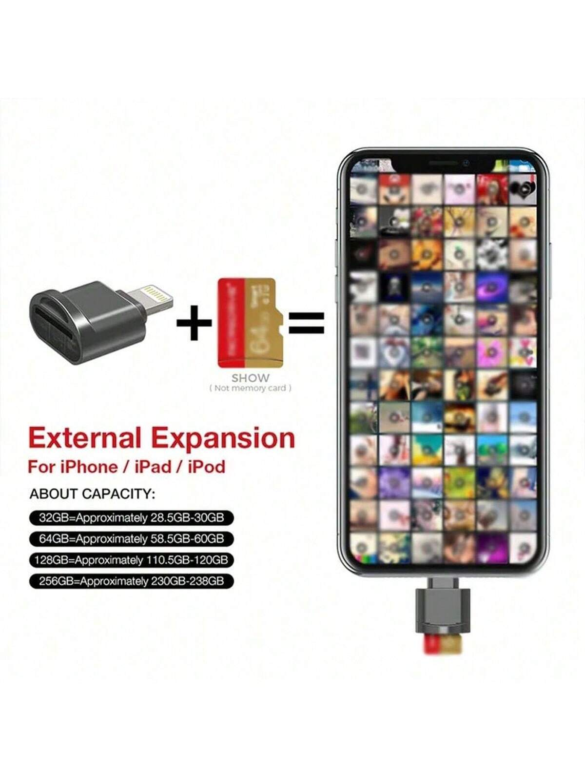 1 Pack Compatible With IPhone 14/13/12/11/XS/8/7 Pro Plus Max TF Card Reader Adapter Adapter Card Reader