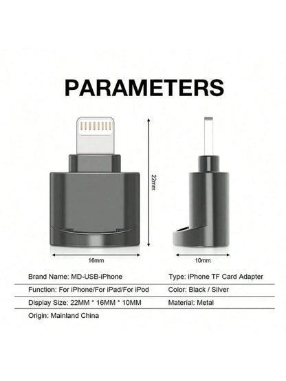 1 Pack Compatible With IPhone 14/13/12/11/XS/8/7 Pro Plus Max TF Card Reader Adapter Adapter Card Reader