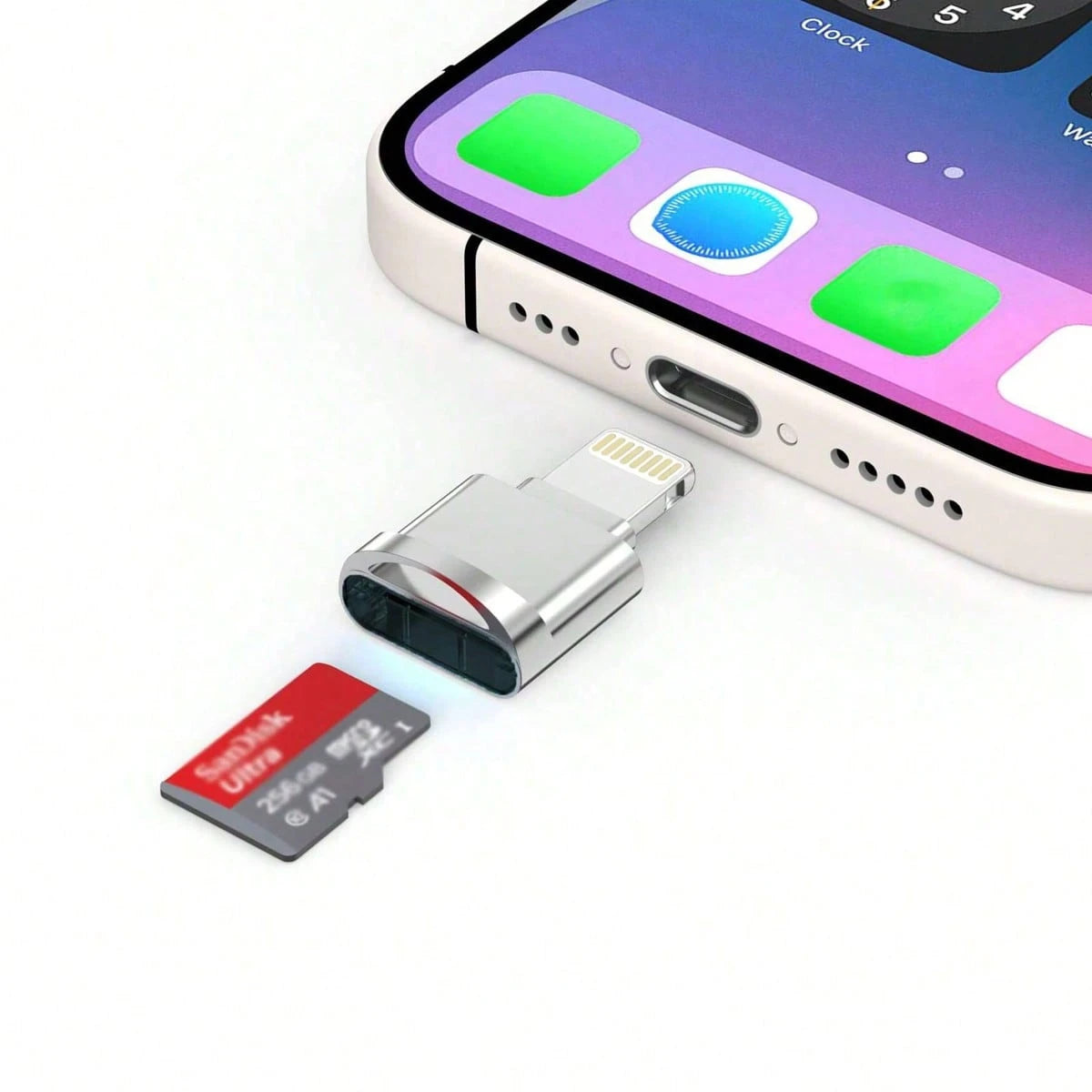 1 Pack Compatible With IPhone 14/13/12/11/XS/8/7 Pro Plus Max TF Card Reader Adapter Adapter Card Reader