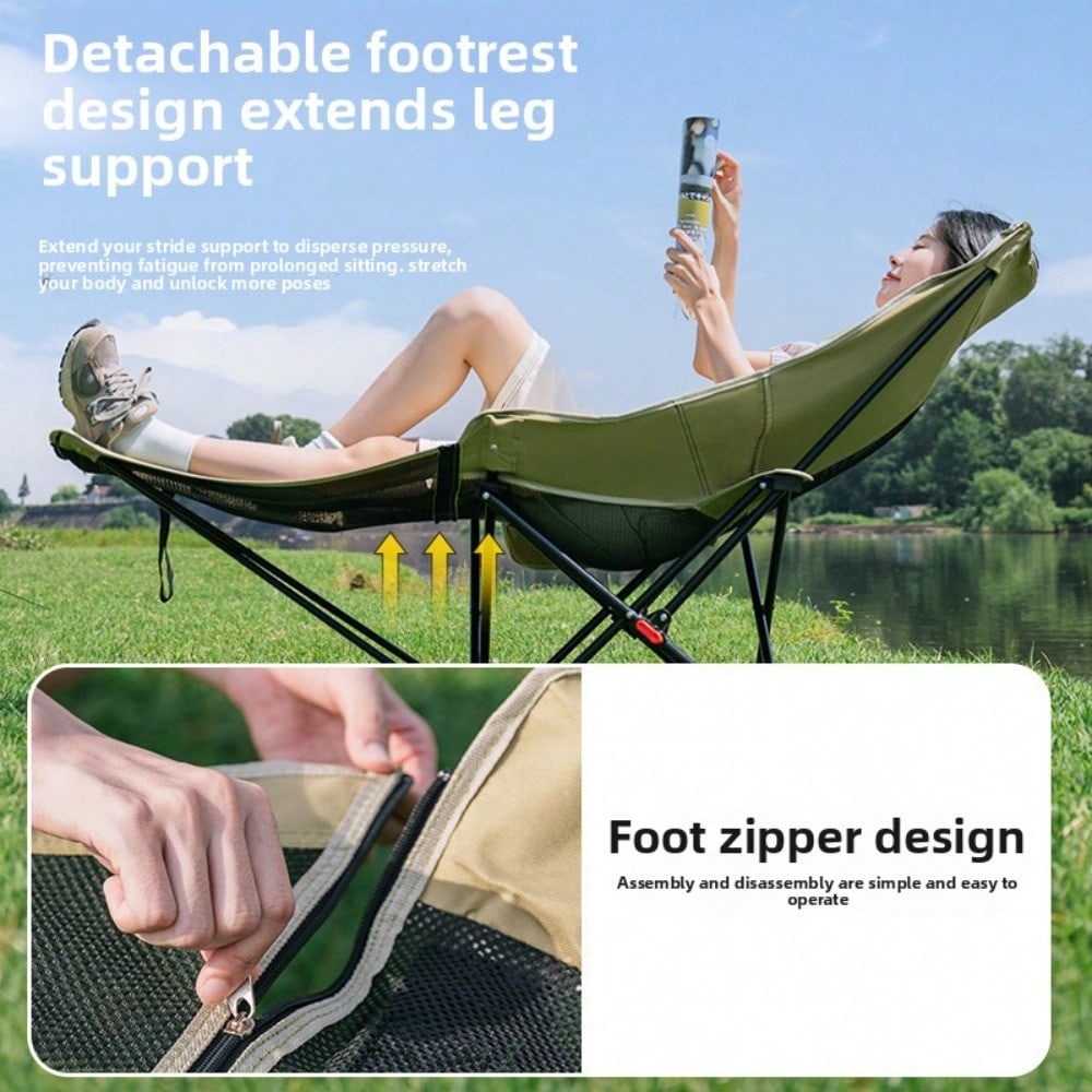 1 Pack Summer Foldable Outdoor Recliner Lounge Chair, Portable Breathable Comfort Rest Cot With Multi-Gear Adjustable Backrest & Sturdy Frame, Indoor Outdoor Use For Fishing, Beach, Camping, Office Lu