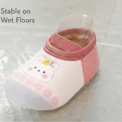 1 Pair Baby Girls Slip On Shoes 0-3Y Non-Slip Breathable Low-Top Flat Sneakers Cute Pink Rabbit Toddler Walking Shoes, All Seasons Indoor Outdoor Wear