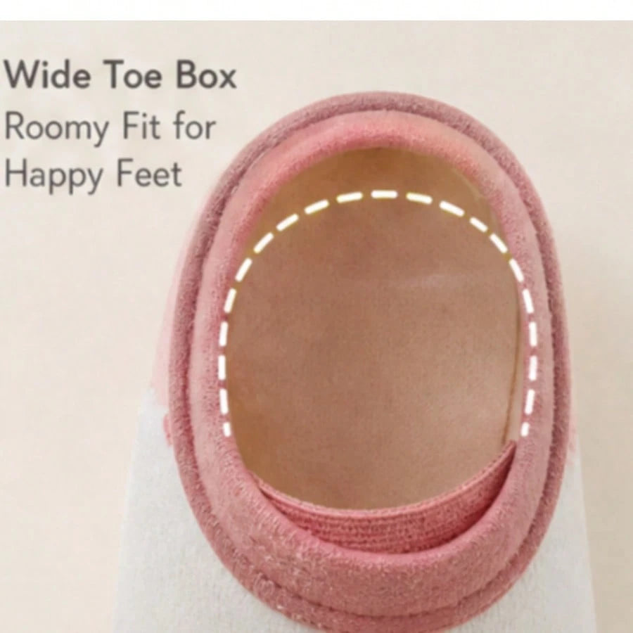 1 Pair Baby Girls Slip On Shoes 0-3Y Non-Slip Breathable Low-Top Flat Sneakers Cute Pink Rabbit Toddler Walking Shoes, All Seasons Indoor Outdoor Wear