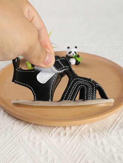 1 Pair Boys Breathable Soft Sole Anti-Slip Hook And Loop Design Toddler Sandals, Summer Spring Autumn