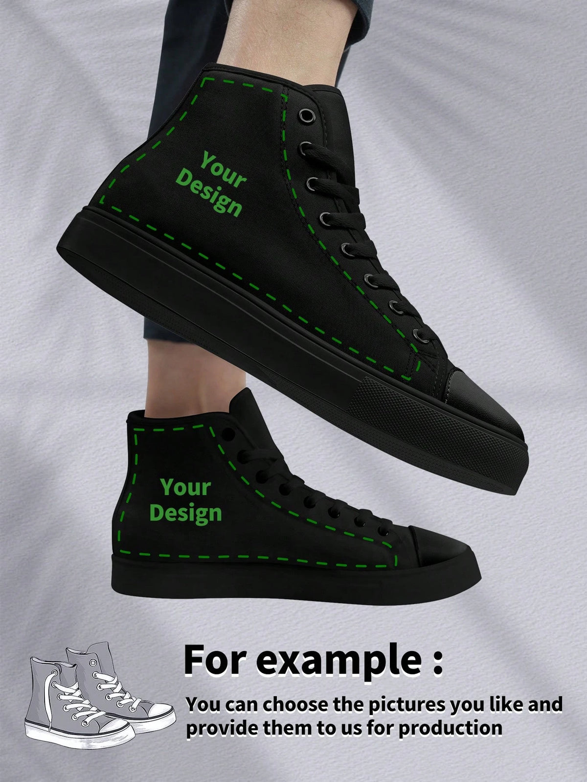 1 Pair Custom High Top Canvas Shoes, Personalized Photo Sneakers, Groomsman Gift, Anniversary Gift, Valentine Gift, Birthday Gift, Wedding Gift, Best Friend Gift, Personalized Sneakers For Women And M