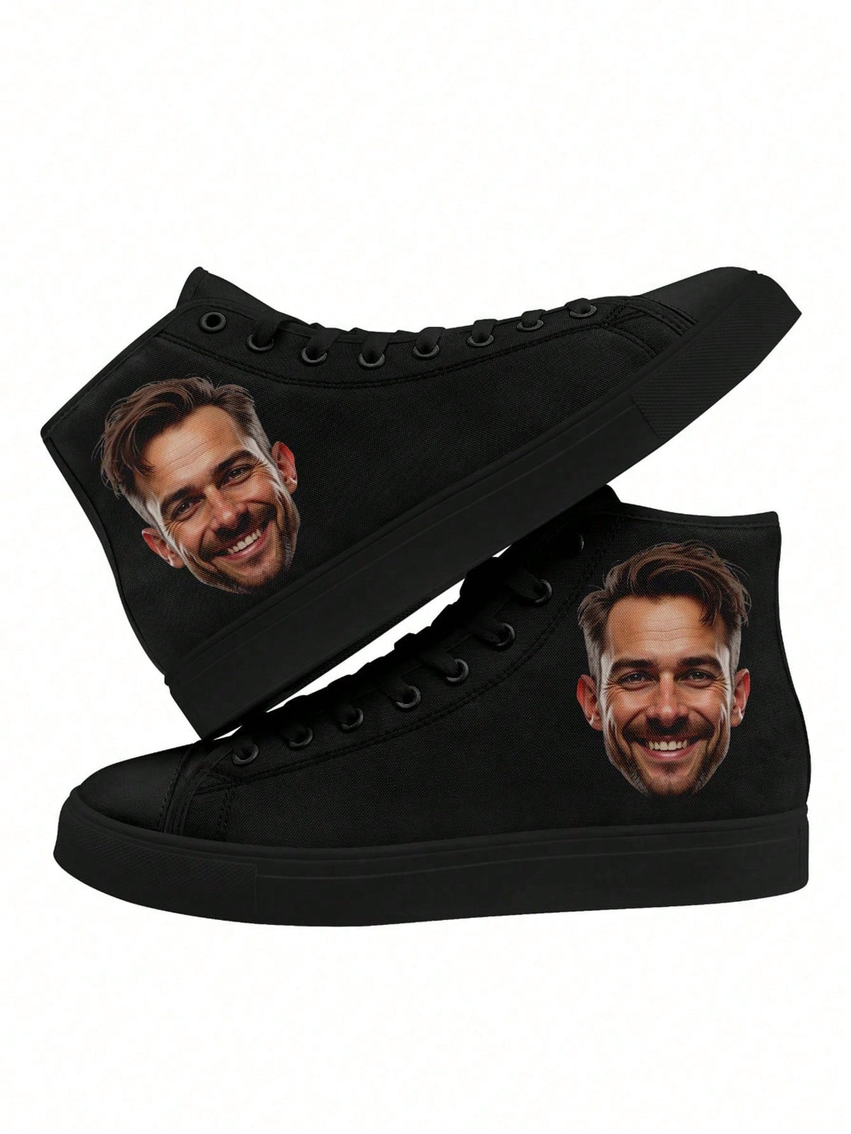 1 Pair Custom High Top Canvas Shoes, Personalized Photo Sneakers, Groomsman Gift, Anniversary Gift, Valentine Gift, Birthday Gift, Wedding Gift, Best Friend Gift, Personalized Sneakers For Women And M
