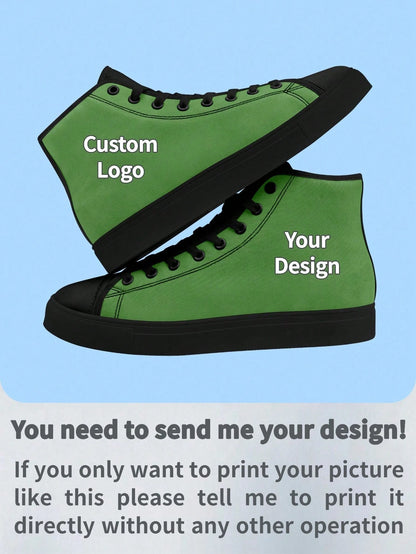 1 Pair Custom High Top Canvas Shoes, Personalized Photo Sneakers, Groomsman Gift, Anniversary Gift, Valentine Gift, Birthday Gift, Wedding Gift, Best Friend Gift, Personalized Sneakers For Women And M