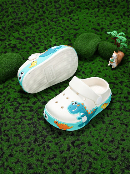 1 Pair Dinosaur Print Breathable Non-Slip One-Piece Baby Beach Clogs, Sandals