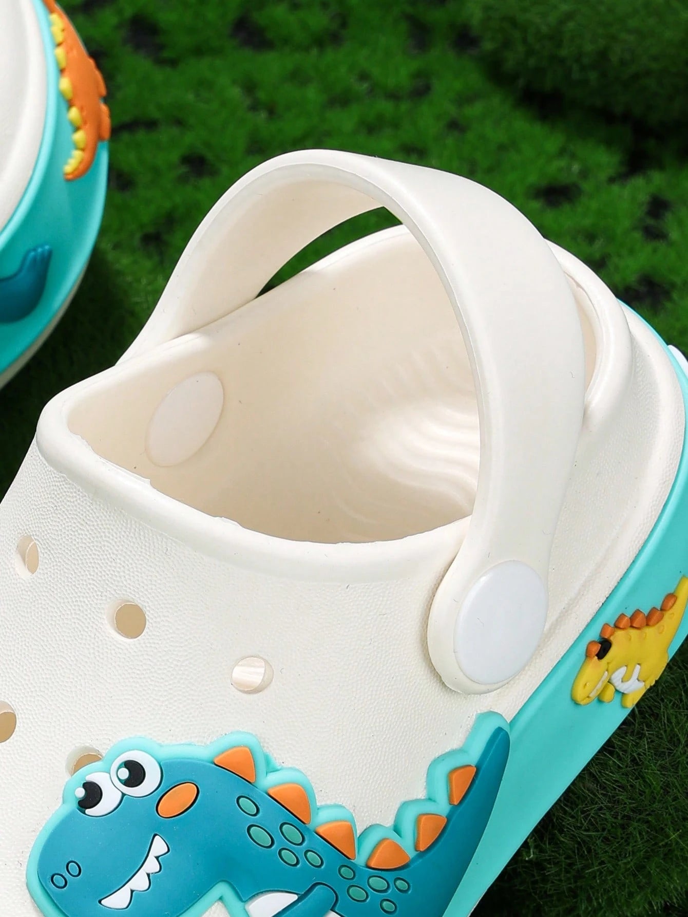 1 Pair Dinosaur Print Breathable Non-Slip One-Piece Baby Beach Clogs, Sandals