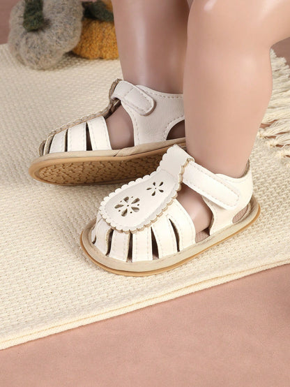 1 Pair Infant Lace Hollow Out Minimalist Versatile Sandals Suitable For Summer
