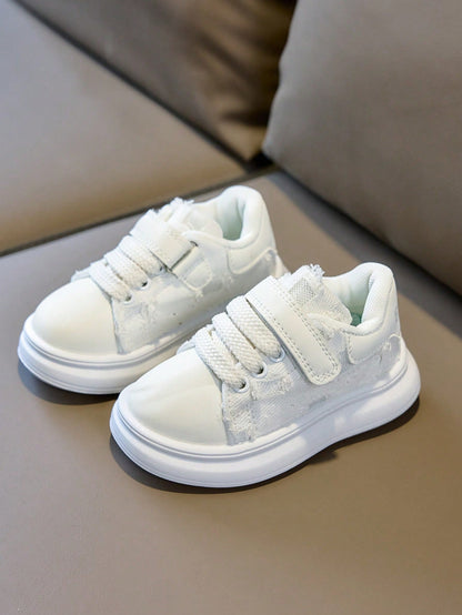 1 Pair Kids' Sports Shoes, Boys' & Girls' Fashion Versatile Casual Shoes, Hook And Loop Closure Outdoor Shoes