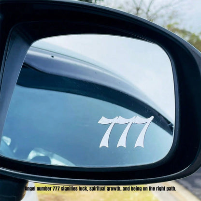 1 Pc 1 Inch Tall Angel Number Vinyl Decal, Tiny Metallic Y2K Lucky Number Sticker For Car Window Bumper Water Bottle Mirror Laptop, Cute Small Spiritual Sticker To Your Daily Stuffs, White