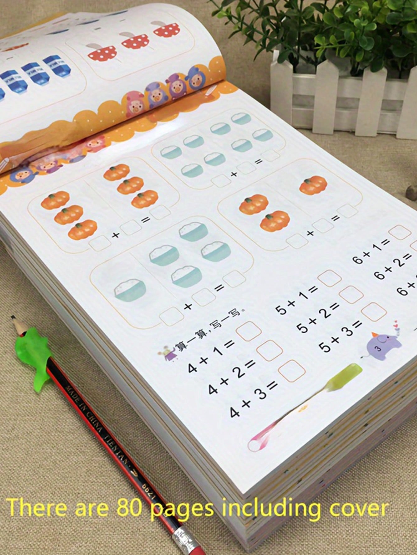 1 Pc 80-Page Children's Addition And Subtraction Math, Chinese Character Stroke Practice Workbook (Some Content Randomly Sent), Early Learning Book, Math Teacher, Counting Math