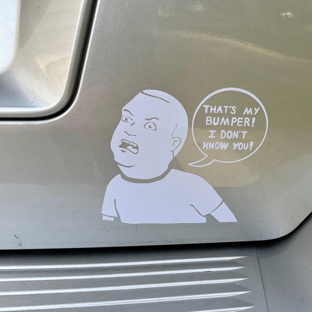 1 Pc Bobby "That's My Bumper, I Don't Know You" Car Bumper Sticker, Funny Vinyl King Of The Hill Warning Decal For Tailgaters