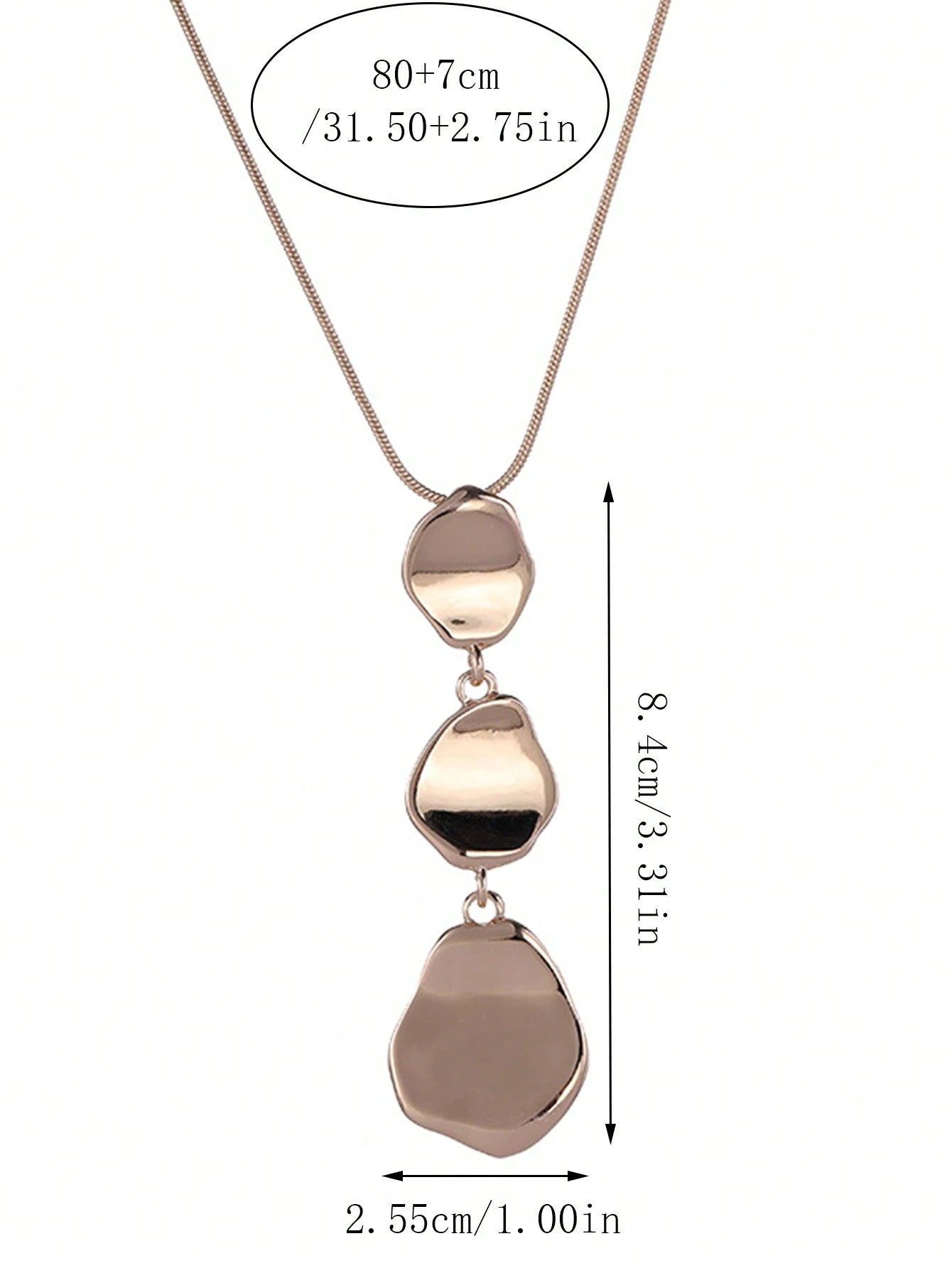 1 Pc Fashionable And Minimalist Asymmetrical Geometric Alloy Pendant Long Necklace, Timeless Handmade Bohemian Pendant Necklace, Fashionable And Durable Item Suitable For Both Men And Women, Elegant A
