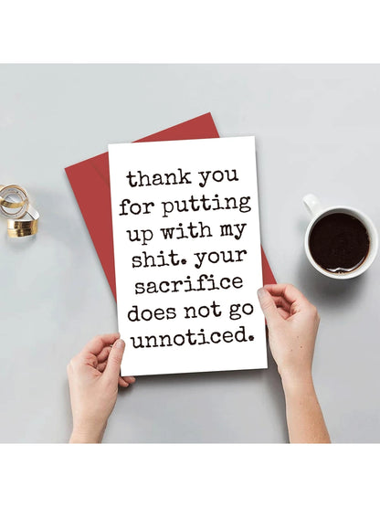 1 Pc Humorous Anniversary Card, Funny Birthday Card For Husband Wife Boyfriend Girlfriend, Valentine's Day Cards, Personalized Card With Envelopes Back To School