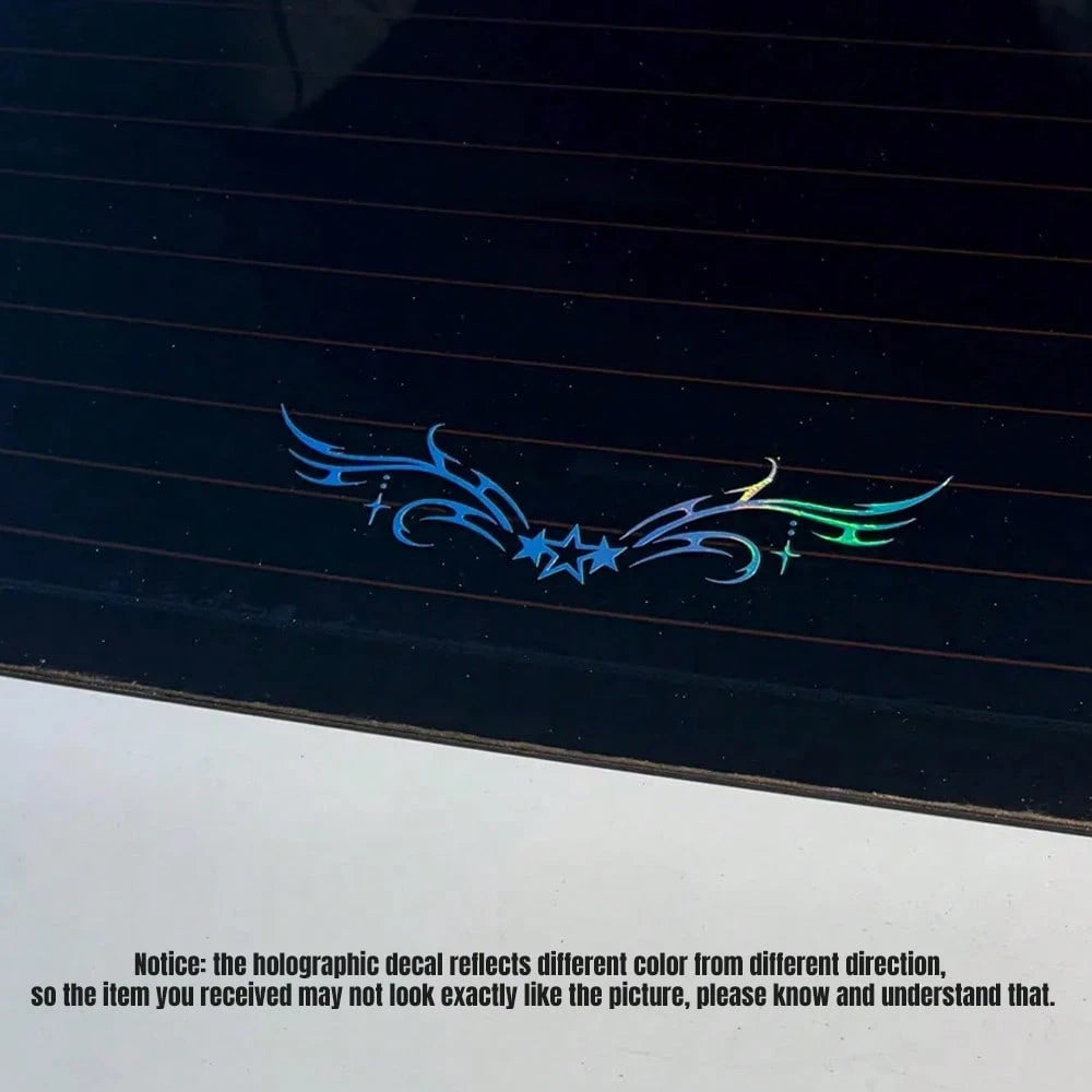 1 Pc Star Wings Car Sticker Decal, Vinyl Tramp Stamp Sticker For Car Window Bumper, Girly Gift Accessories For Y2K/90s Aesthetic Fans
