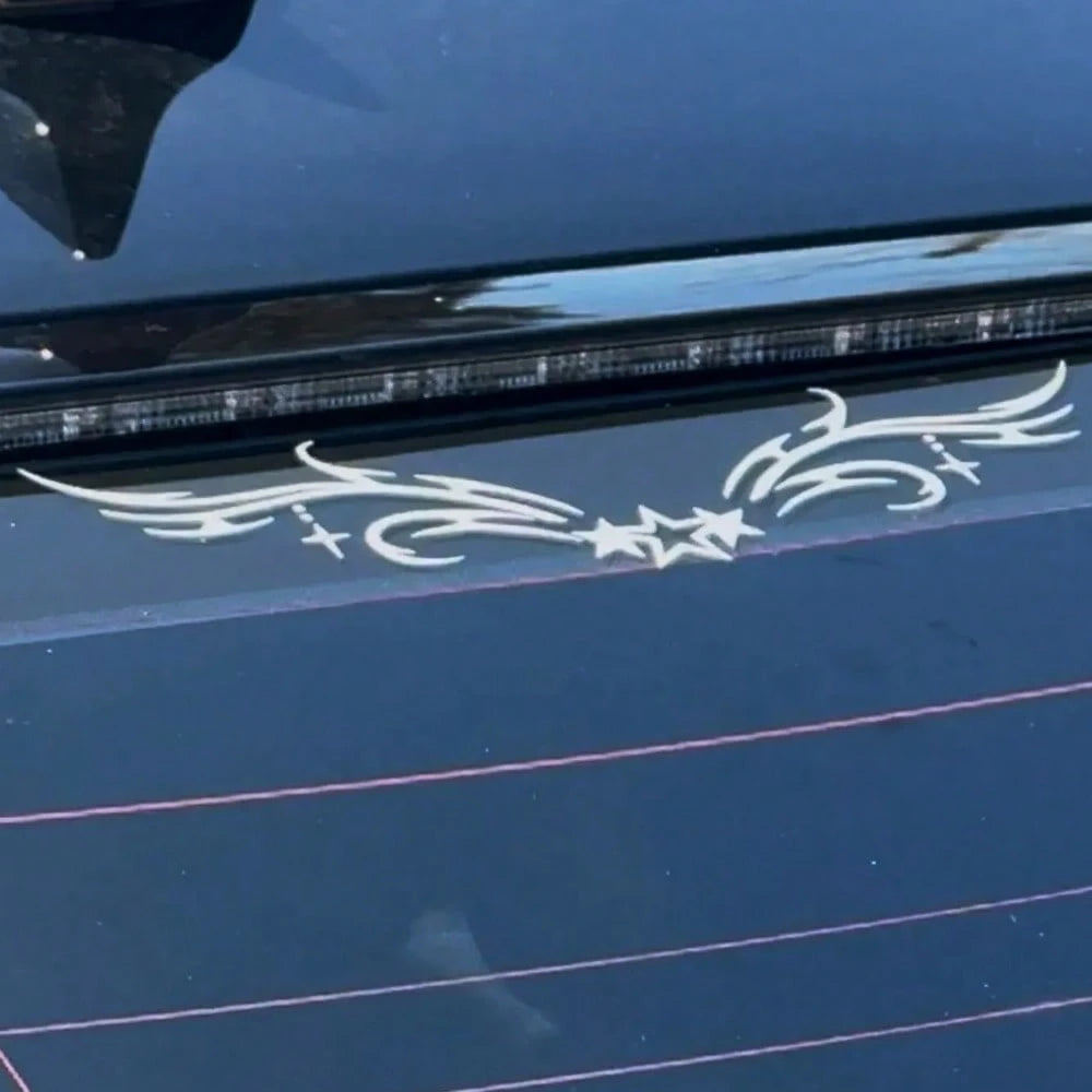 1 Pc Star Wings Car Sticker Decal, Vinyl Tramp Stamp Sticker For Car Window Bumper, Girly Gift Accessories For Y2K/90s Aesthetic Fans
