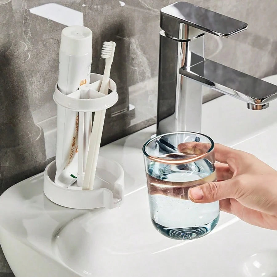 1 PCS Multifunctional Toothbrush Holder With Dust Cover, Draining And Flowing Cup Holder, Household Multifunctional Toothbrush Holder