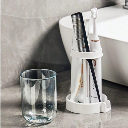 1 PCS Multifunctional Toothbrush Holder With Dust Cover, Draining And Flowing Cup Holder, Household Multifunctional Toothbrush Holder