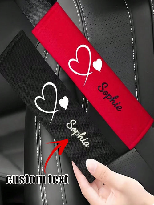 1 Piece Of Customizable Name, Car Seatbelt Shoulder Cushion, Soft And Comfortable Protective Cover, Ergonomically Designed To Enhance Driving Experience, Suitable For Most Car Models, Soft And Comfort