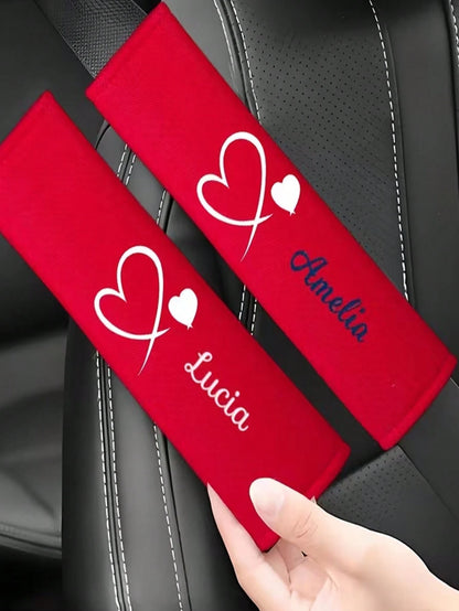 1 Piece Of Customizable Name, Car Seatbelt Shoulder Cushion, Soft And Comfortable Protective Cover, Ergonomically Designed To Enhance Driving Experience, Suitable For Most Car Models, Soft And Comfort
