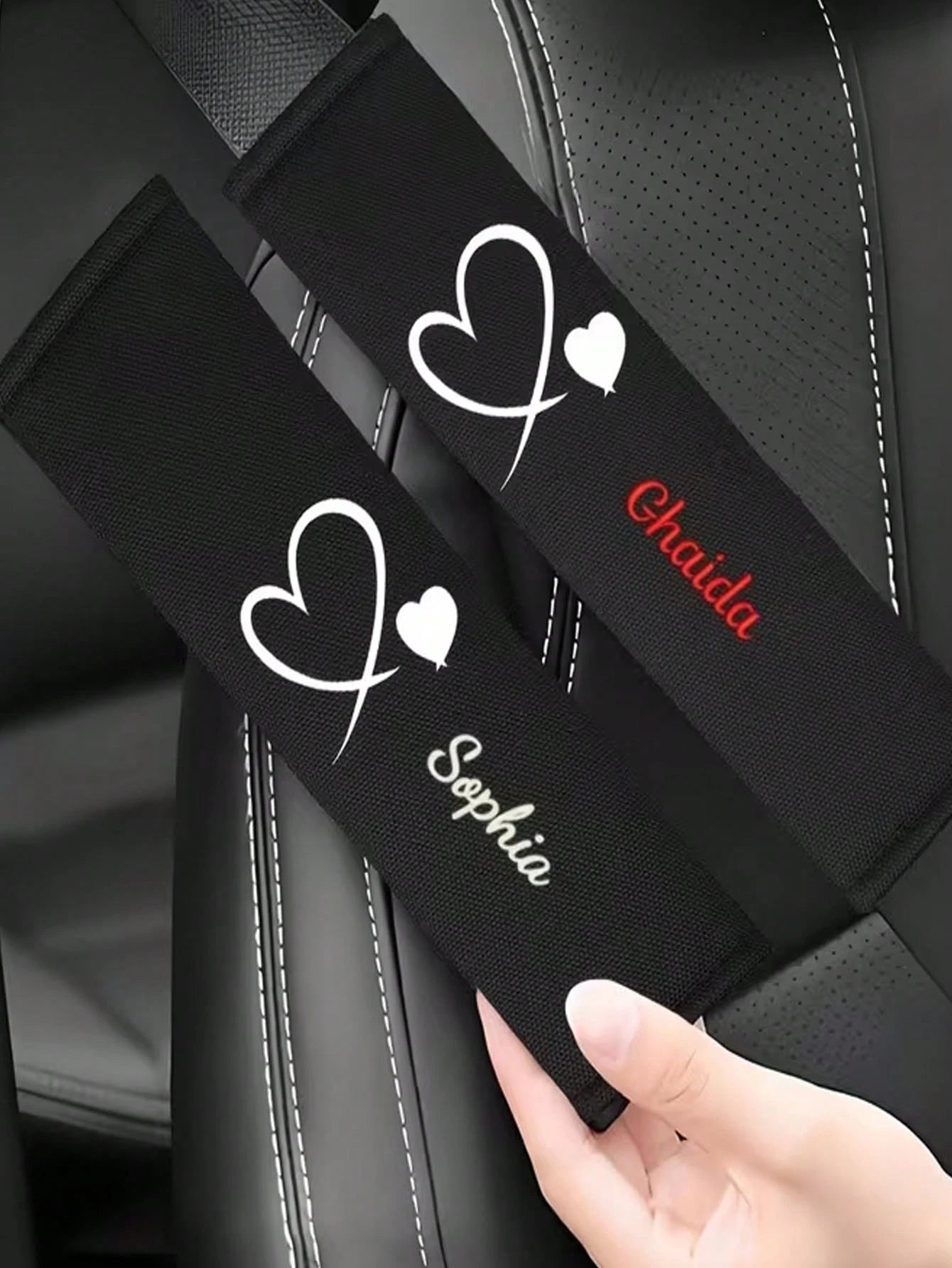 1 Piece Of Customizable Name, Car Seatbelt Shoulder Cushion, Soft And Comfortable Protective Cover, Ergonomically Designed To Enhance Driving Experience, Suitable For Most Car Models, Soft And Comfort