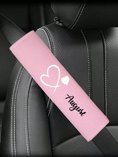 1 Piece Of Customizable Name, Car Seatbelt Shoulder Cushion, Soft And Comfortable Protective Cover, Ergonomically Designed To Enhance Driving Experience, Suitable For Most Car Models, Soft And Comfort
