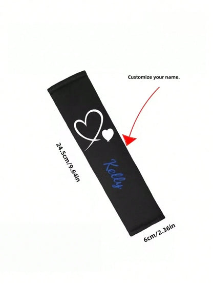 1 Piece Of Customizable Name, Car Seatbelt Shoulder Cushion, Soft And Comfortable Protective Cover, Ergonomically Designed To Enhance Driving Experience, Suitable For Most Car Models, Soft And Comfort