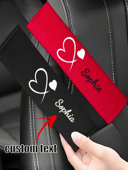 1 Piece Of Customizable Name, Car Seatbelt Shoulder Cushion, Soft And Comfortable Protective Cover, Ergonomically Designed To Enhance Driving Experience, Suitable For Most Car Models, Soft And Comfort