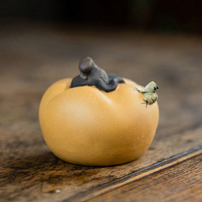1 Piece Tea Pet Frog Ornament Handmade Simulation Potato Bamboo Shoot Garlic Persimmon Sculpture Tea Set Accessories