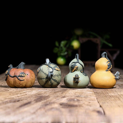 1 Piece Water Spray Tea Pet Handmade Frog Watermelon Ornament Gourd Pumpkin Vegetable Fruit Tea Playing Tea Set Accessories